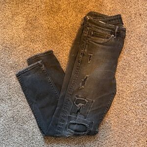 American Eagle Outfitters Airflex Distressed Gray Jeans